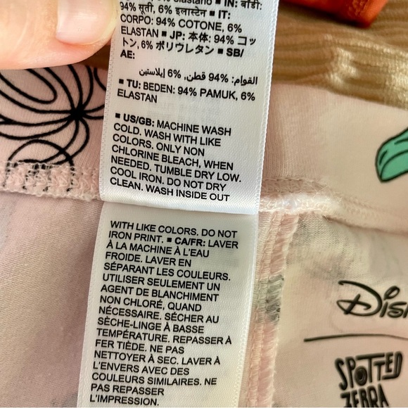 Disney Spotted zebra girls Cinderella Pink Leggings size large 10 - Picture 8 of 8